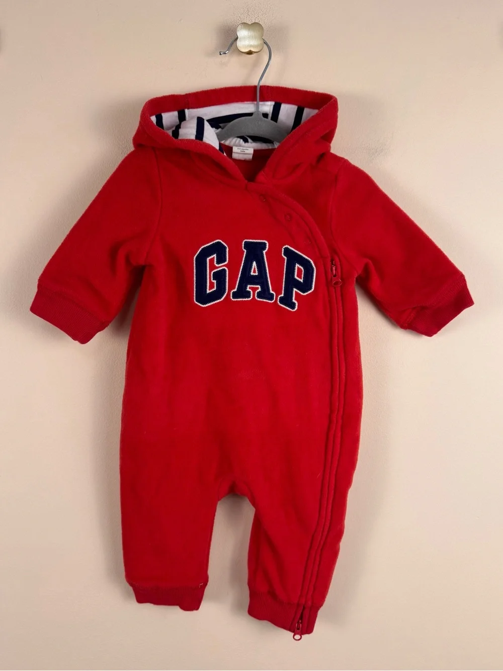 Baby Gap Logo Hooded Fleece One-Piece